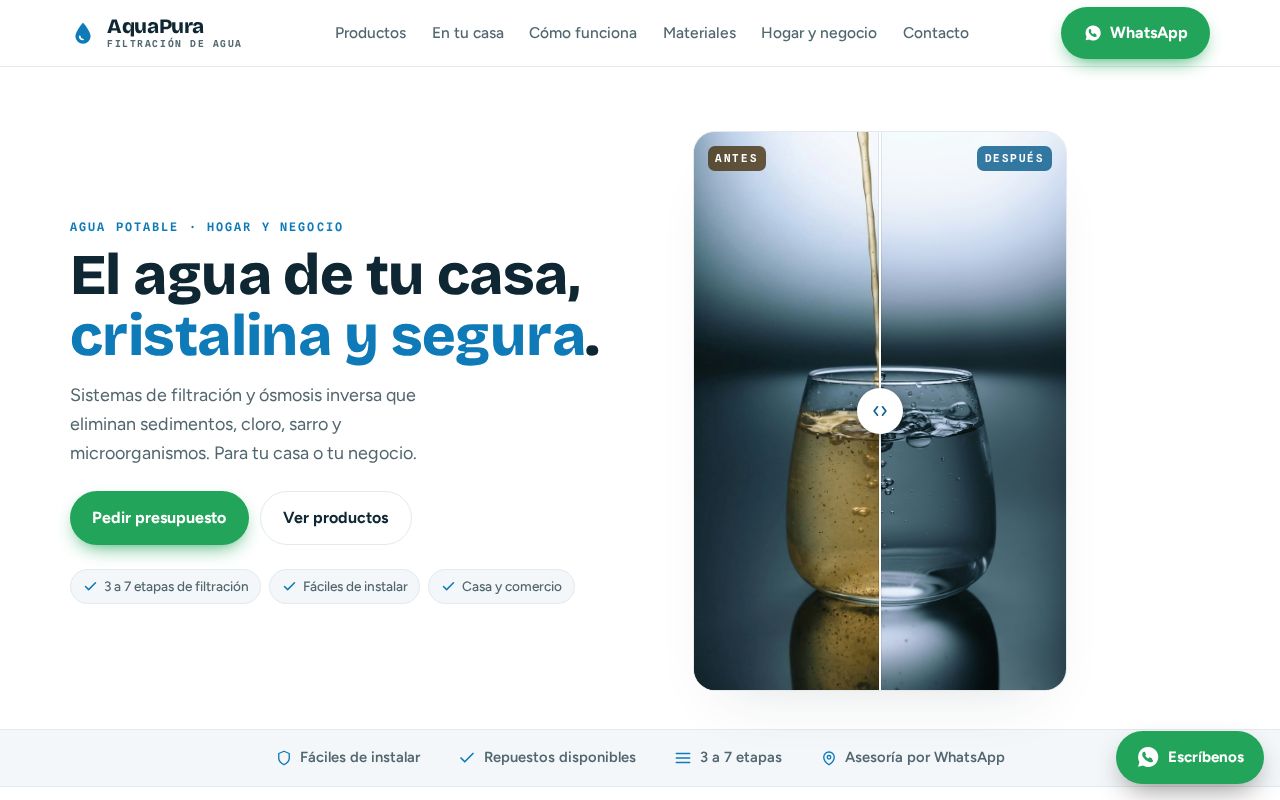 Preview of Web de venta de filtros de agua (primera muestra para el cliente)