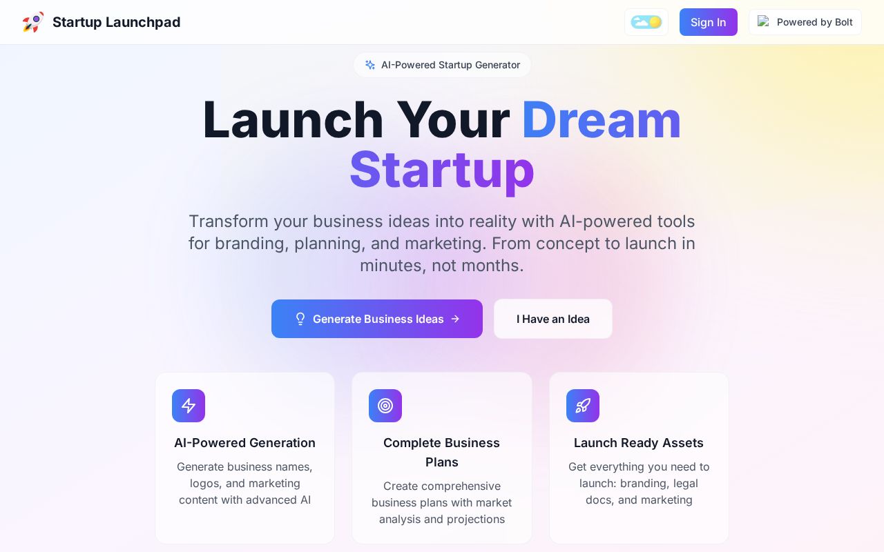 Preview of AI Starter Launchpad