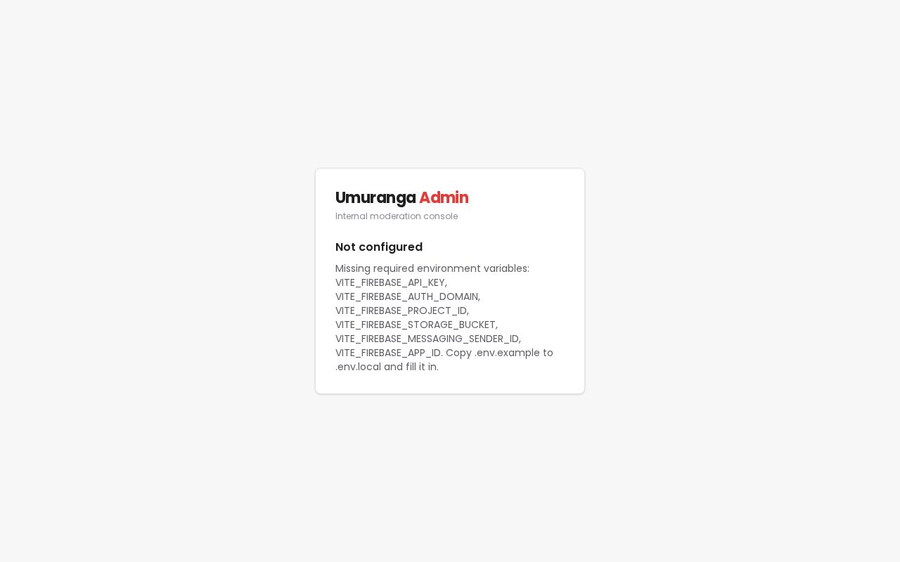 Preview of Umuranga Admin