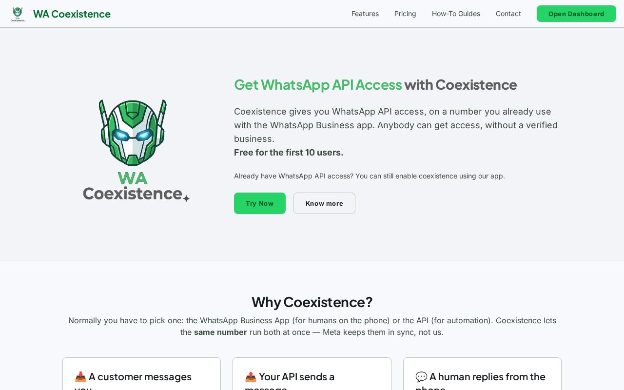 Preview of Whatsapp Coexistence