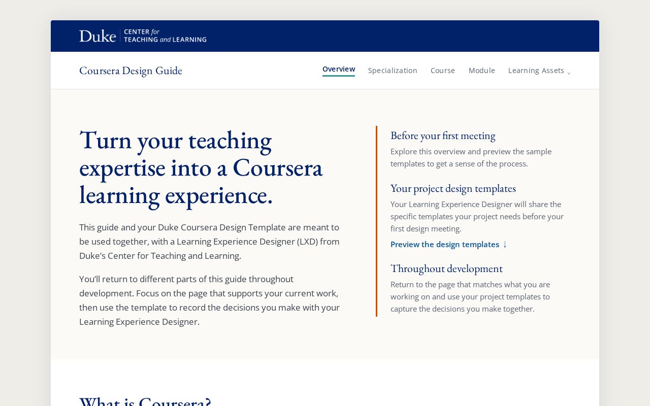 Preview of Coursera Design Guide