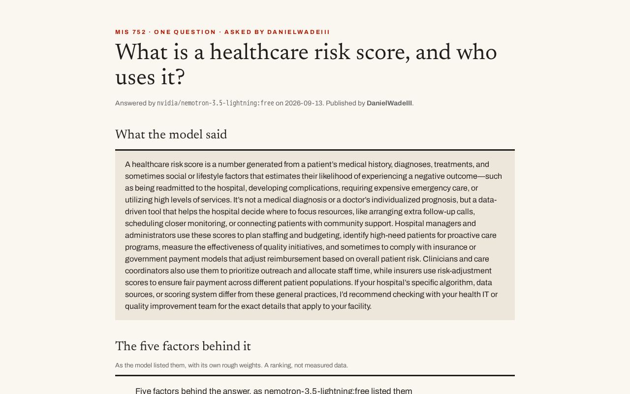 Preview of What is a healthcare risk score, and who uses it?
