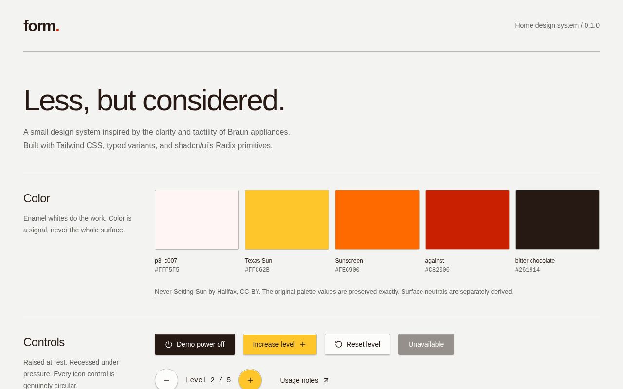 Preview of Home design system