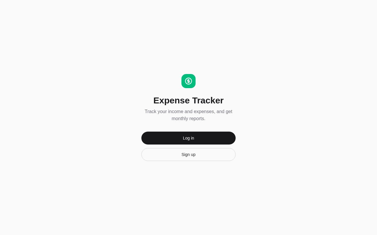 Preview of Expense Tracker Frontend