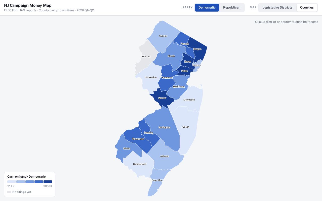 Preview of NJ Campaign Money Map