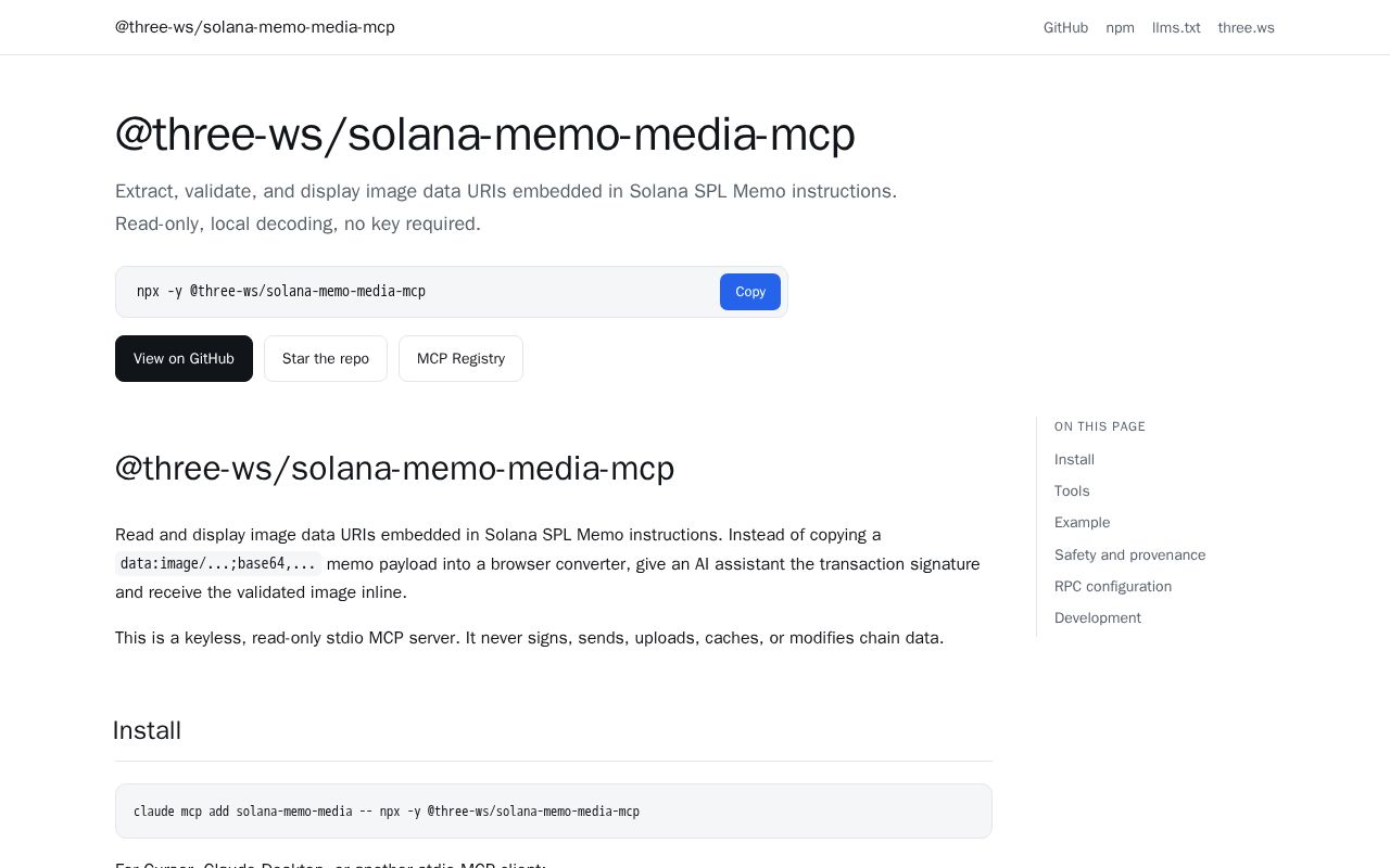 Preview of Solana Memo Media Mcp