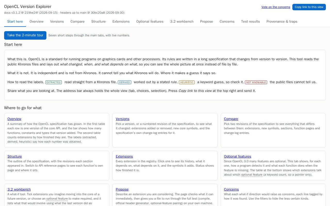 Preview of Opencl Version Explorer