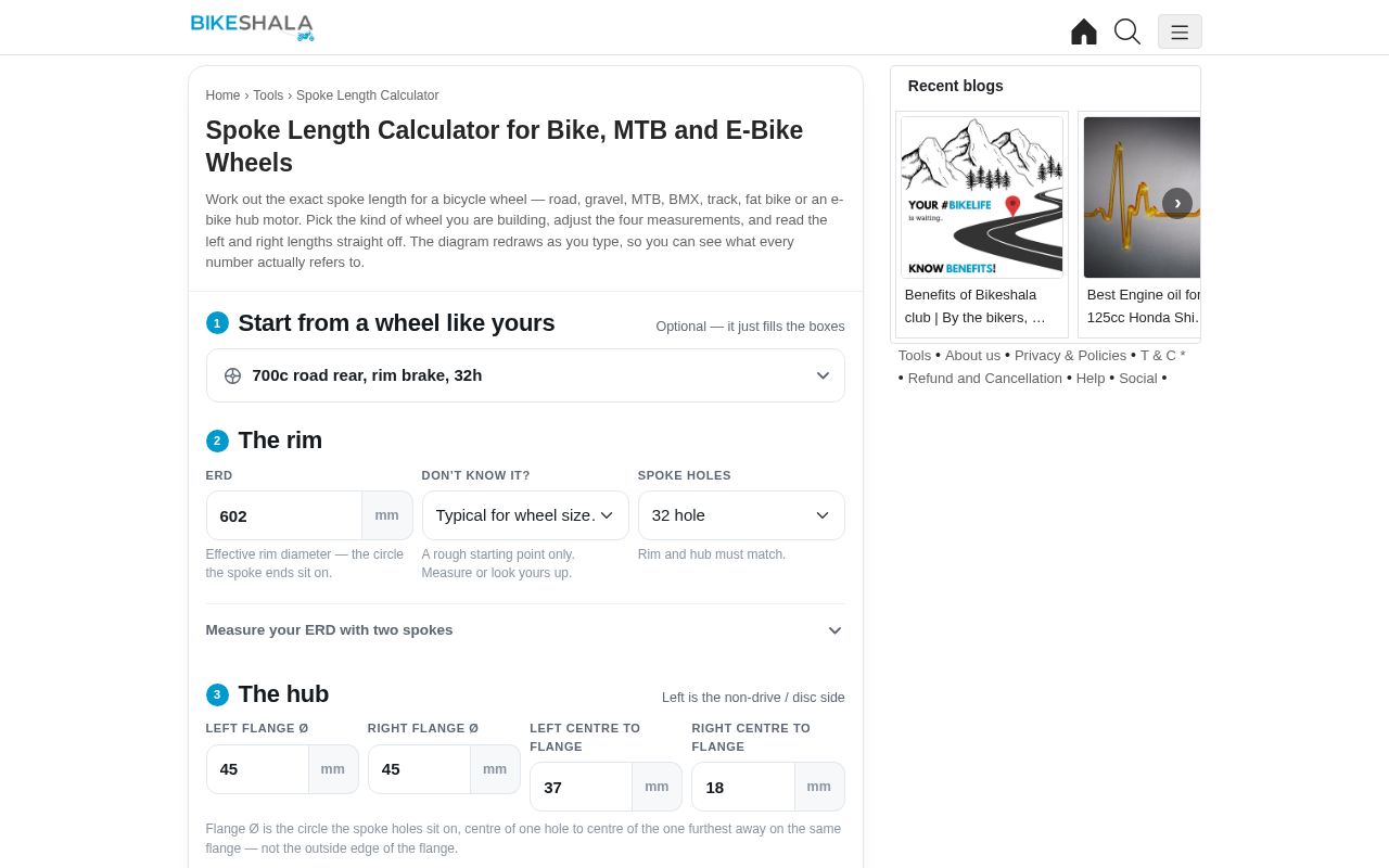 Preview of Spoke Length Calculator
