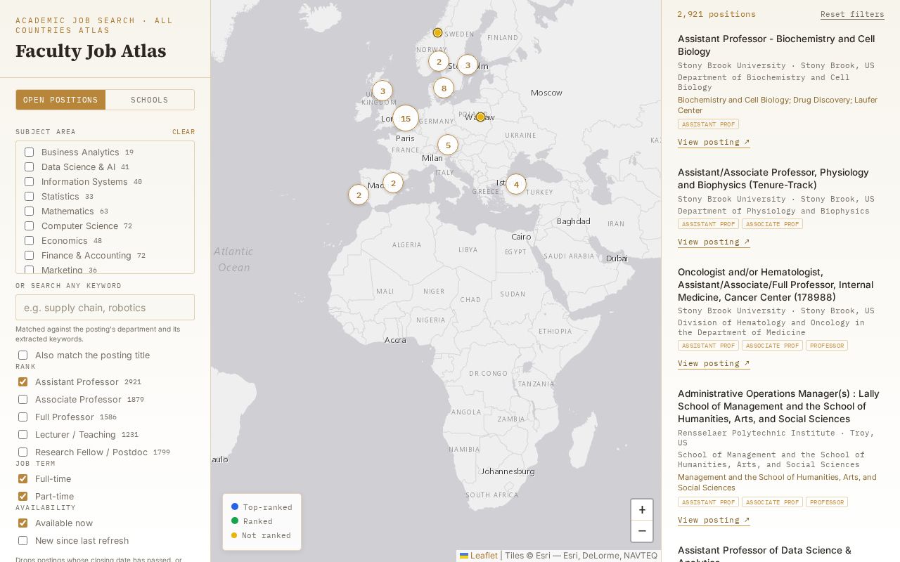 Preview of Faculty Job Atlas