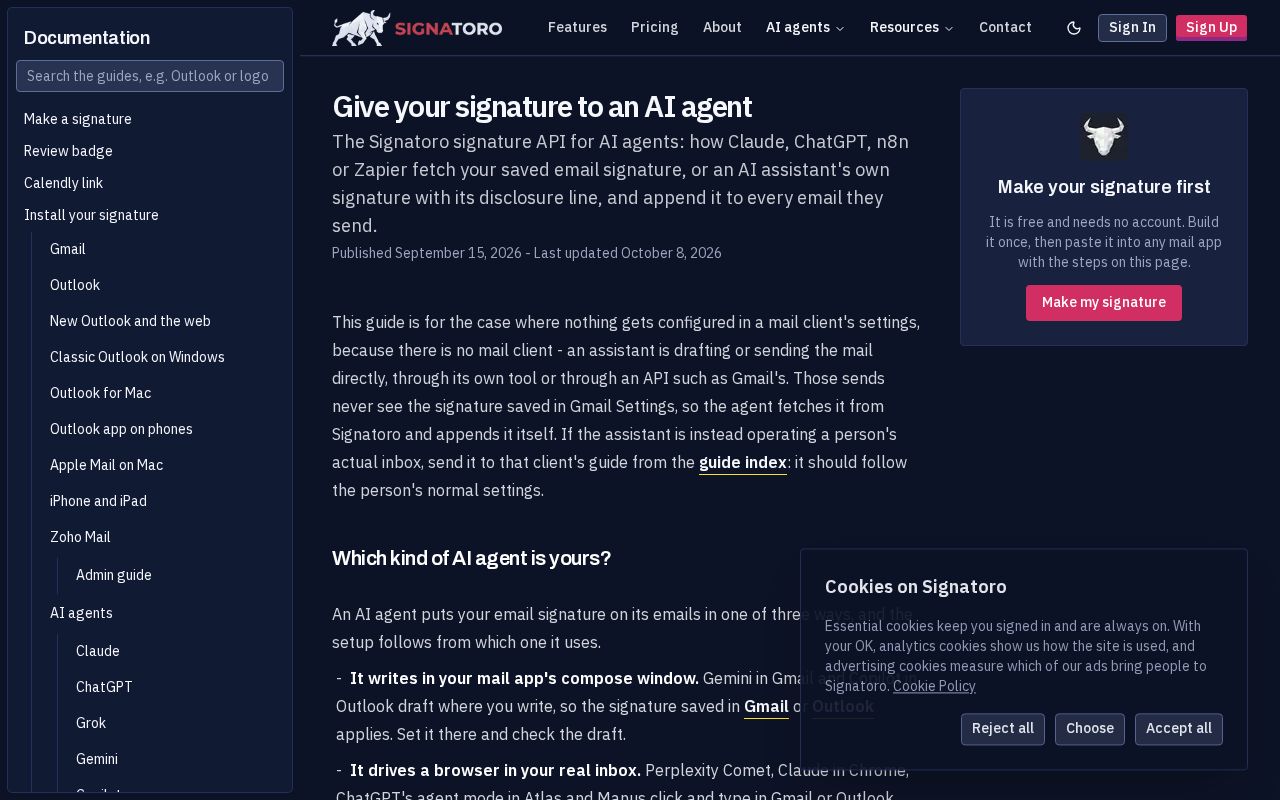 Preview of Signatoro Email Signature Skill