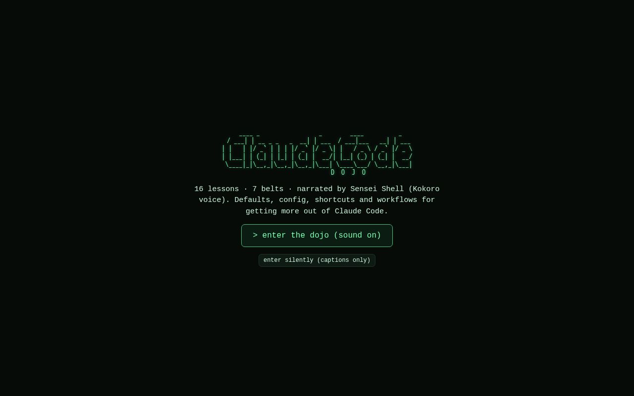 Preview of Claude Code Dojo