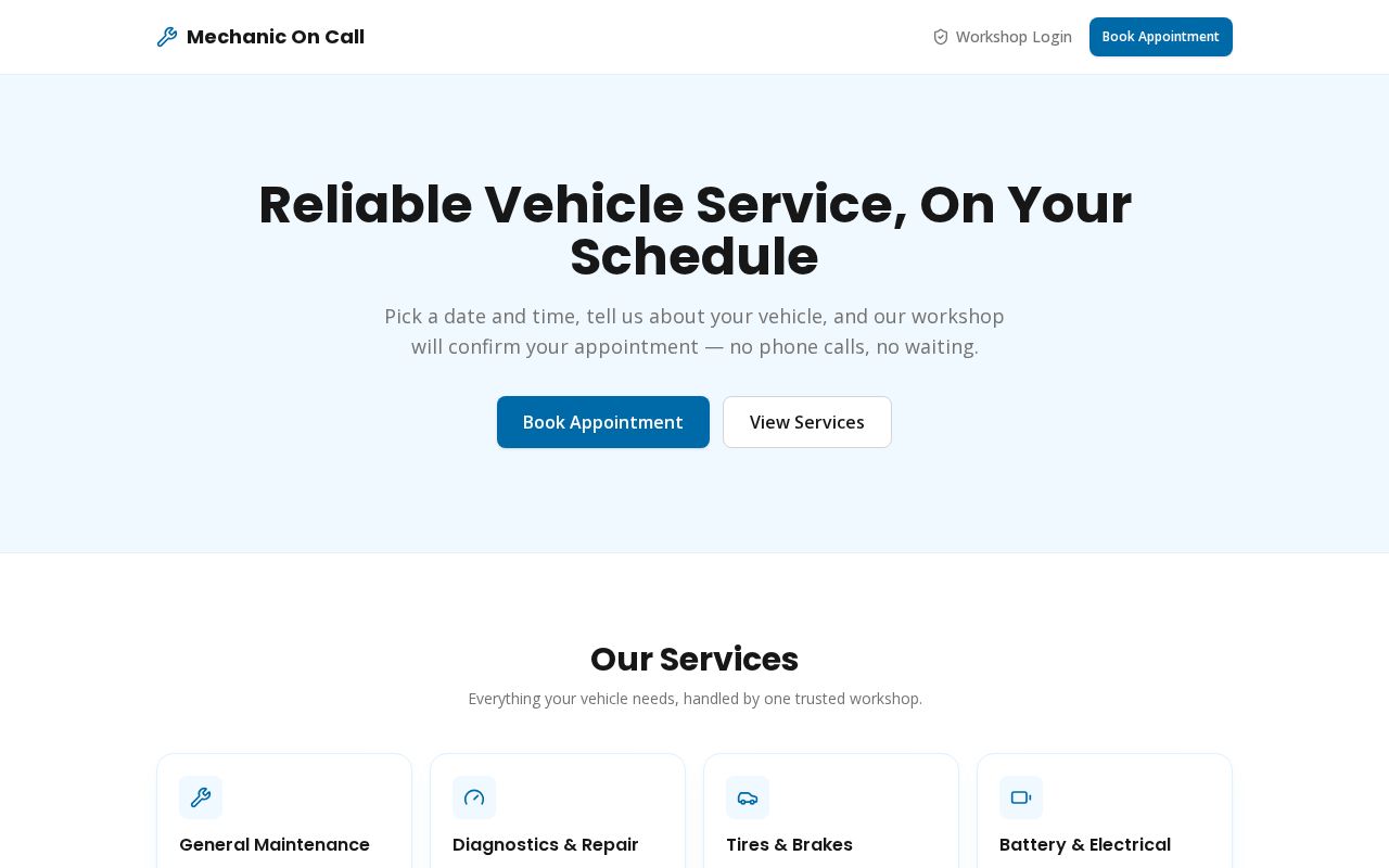 Preview of mechanic on call