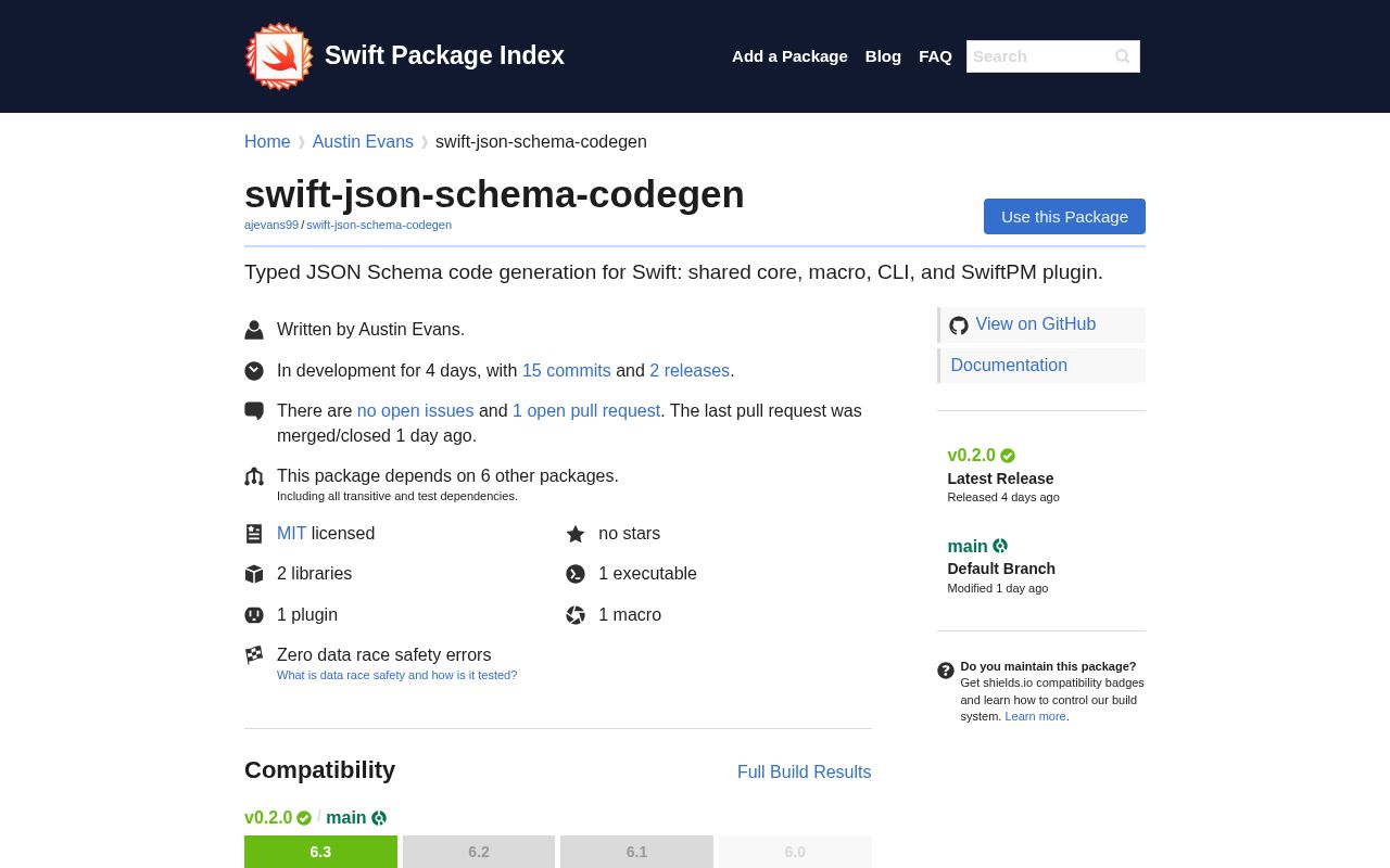 Preview of Typed JSON Schema code generation for Swift: shared core, macro, CLI, and SwiftPM plugin.