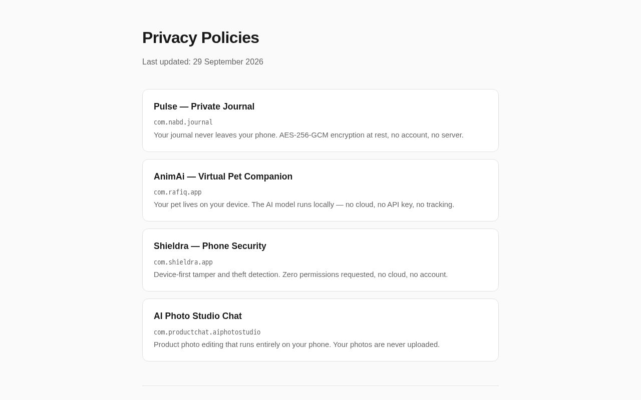 Preview of Privacy Policies