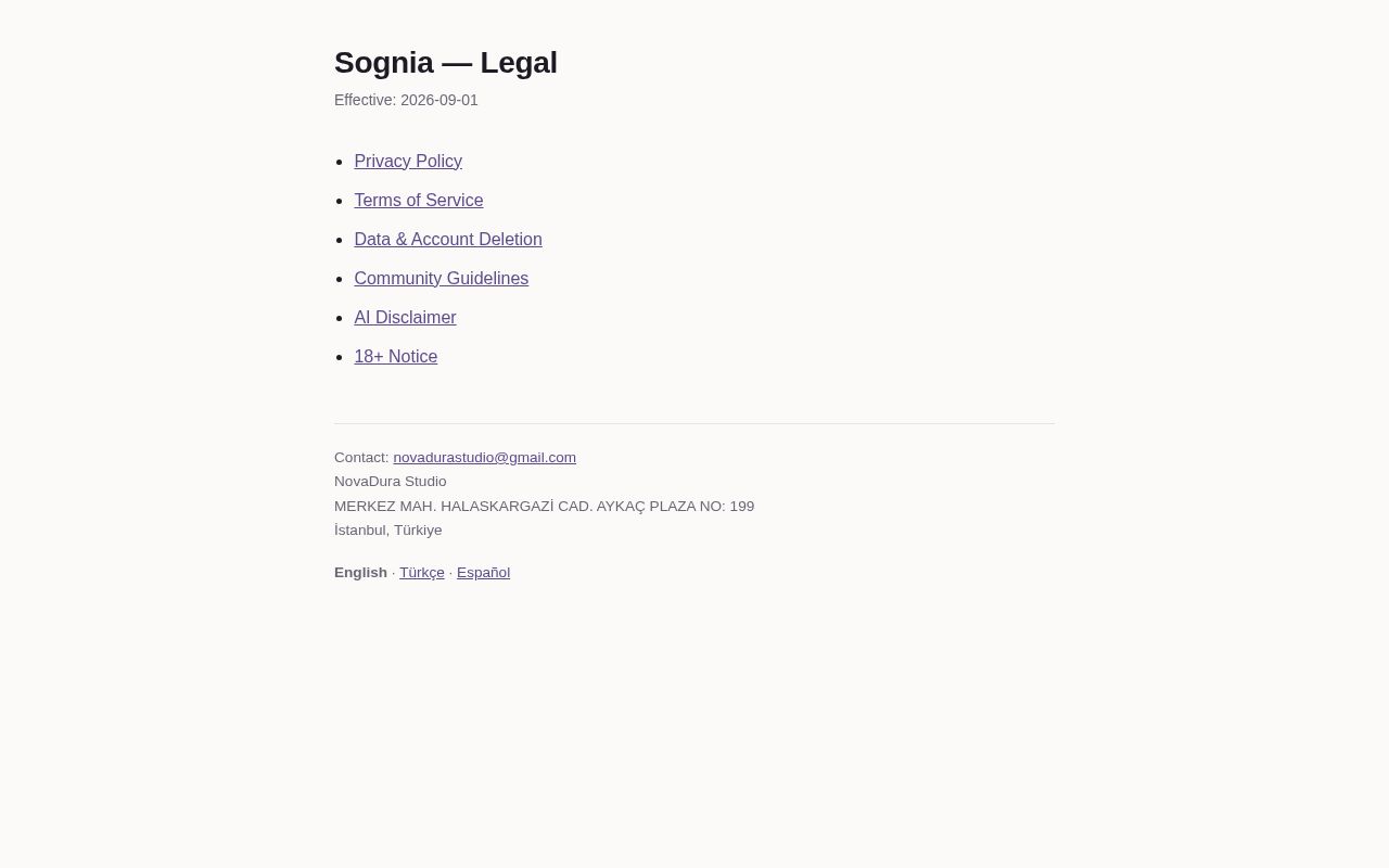 Preview of Sognia Legal