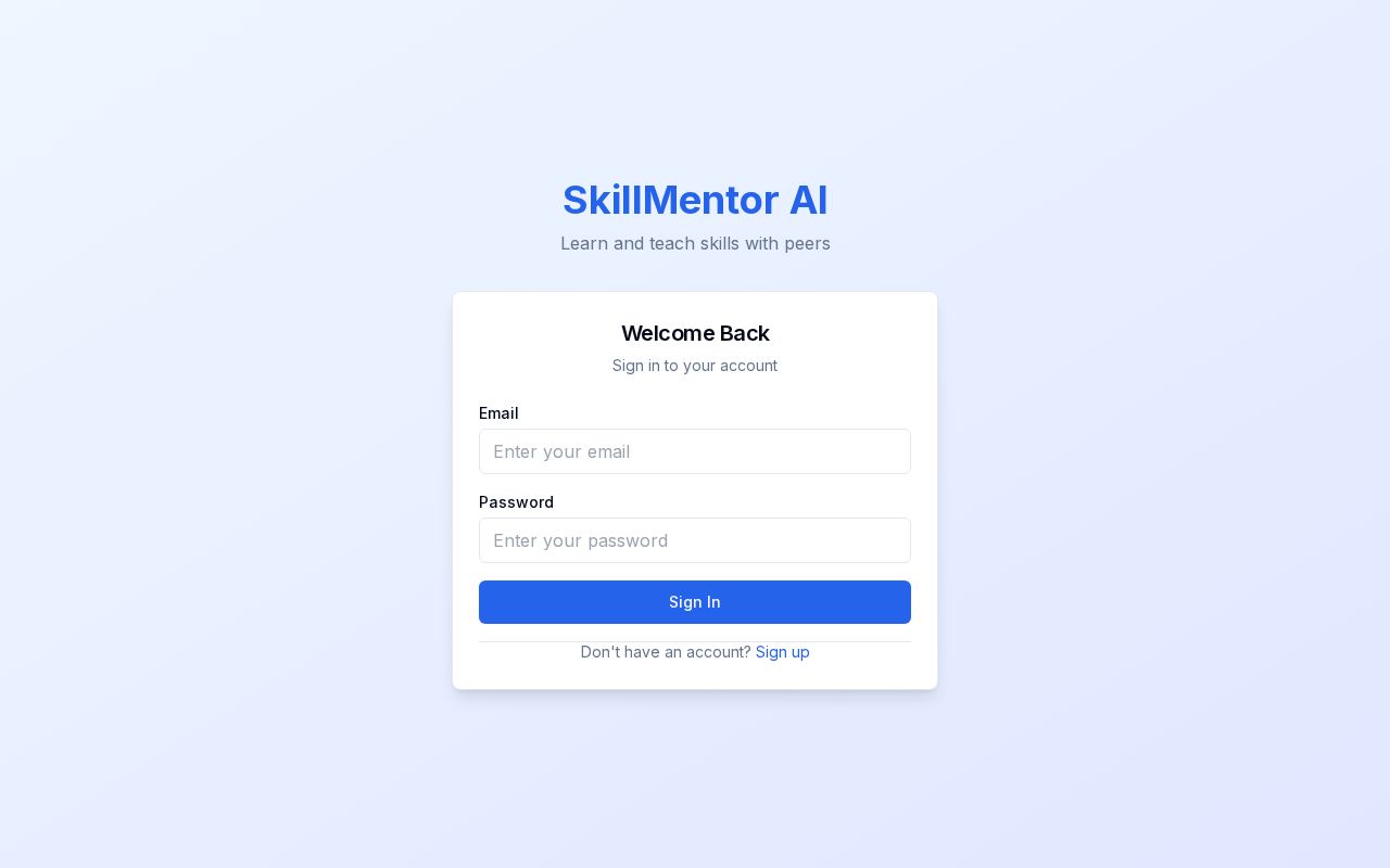 Preview of SkillMentor AI