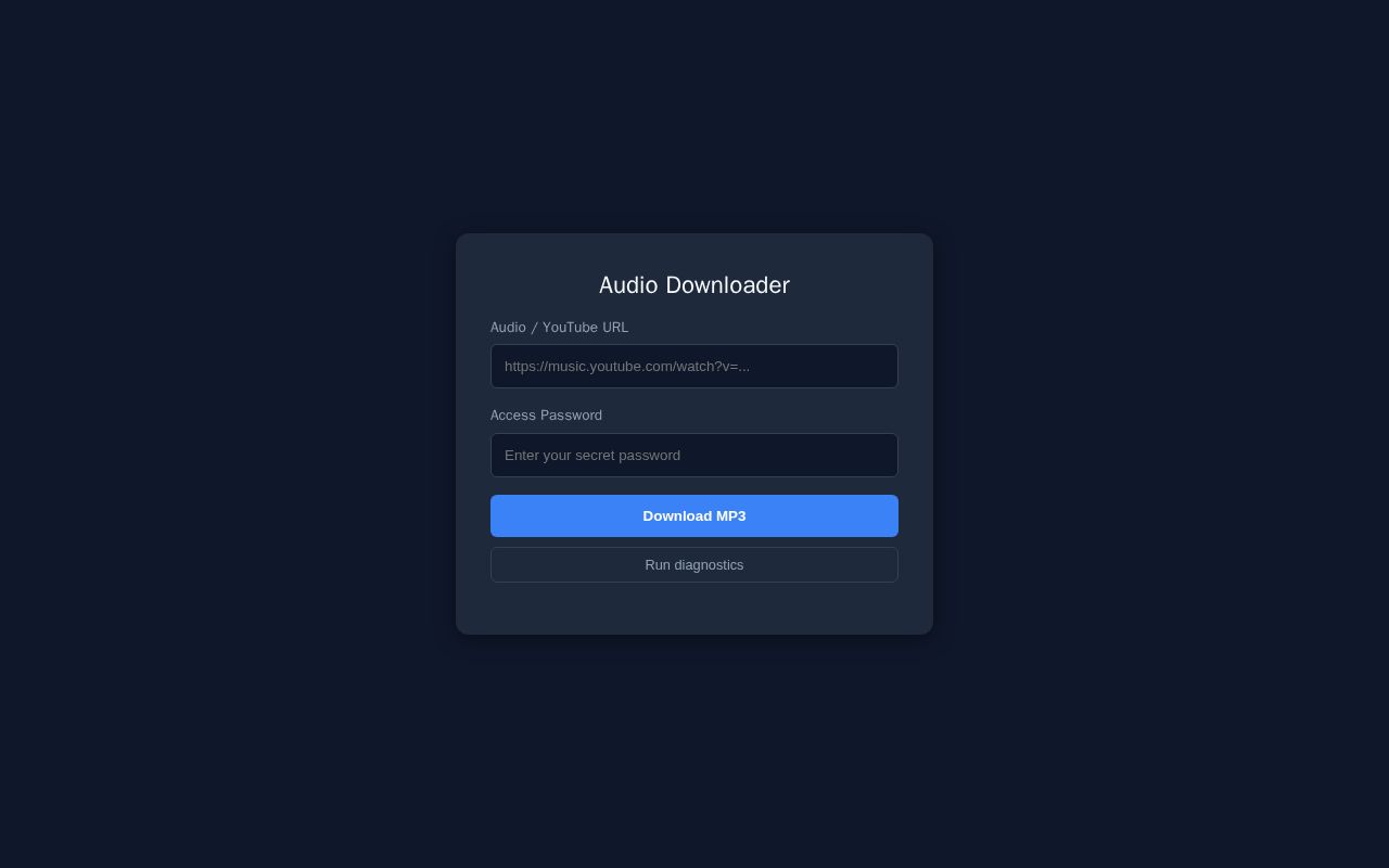 Preview of Audio Downloader