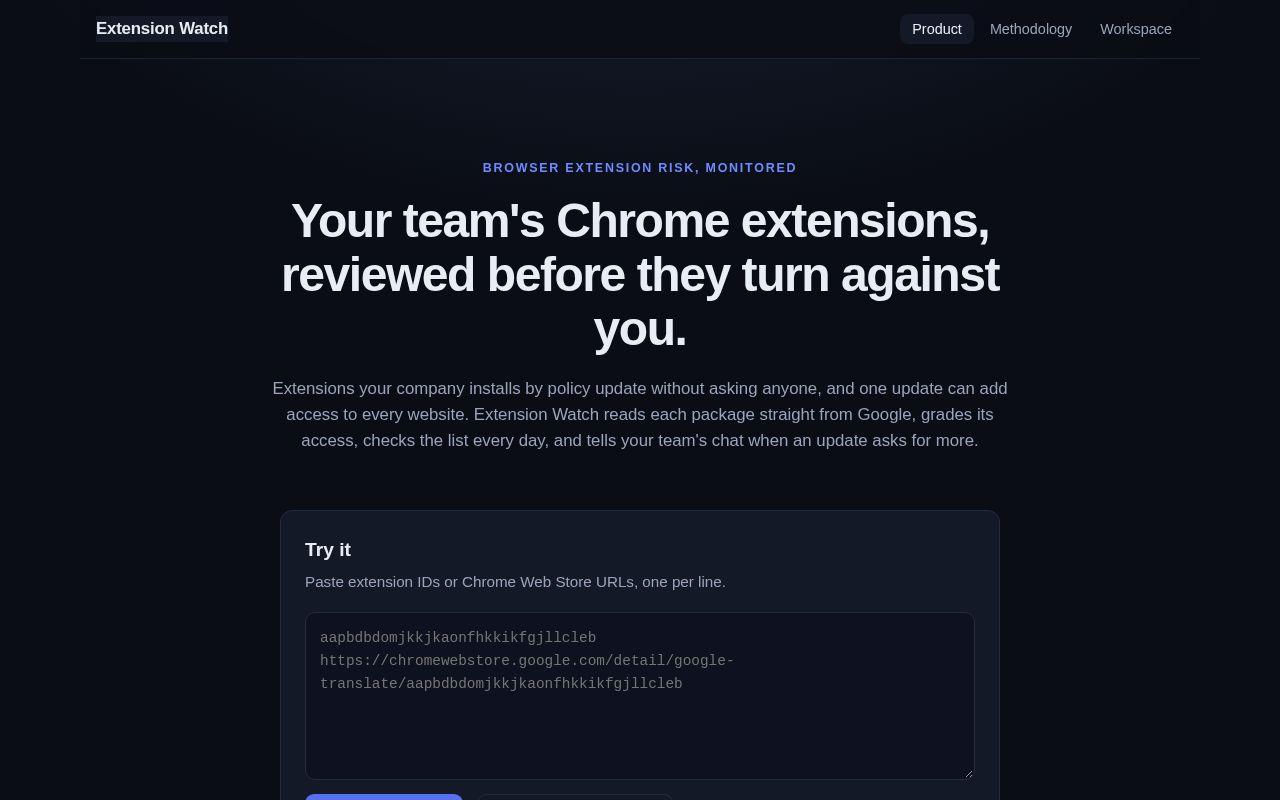 Preview of Extension Watch