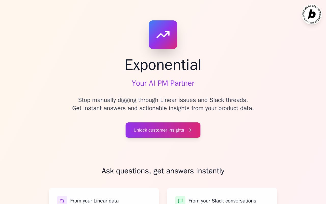 Preview of Exponential - Your AI PM partner