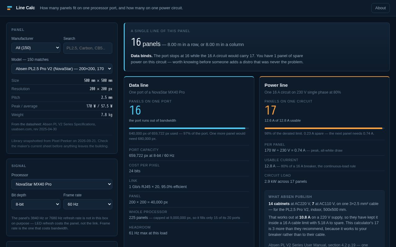 Preview of Line Calc