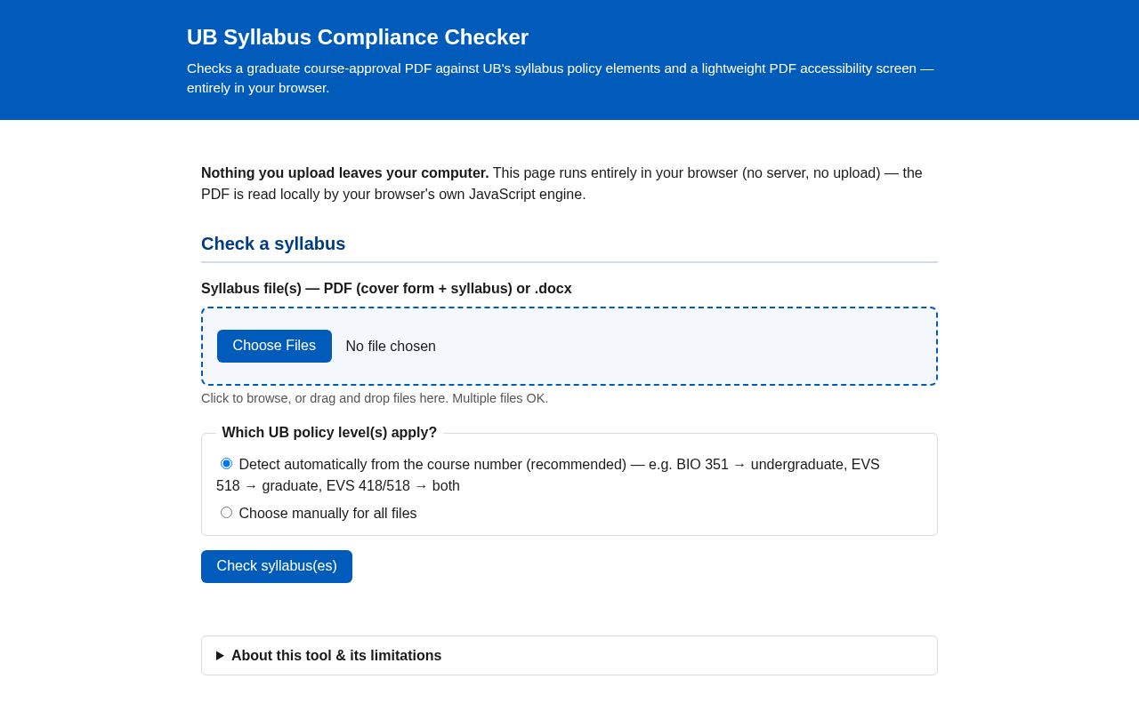 Preview of Ub Syllabus Checker