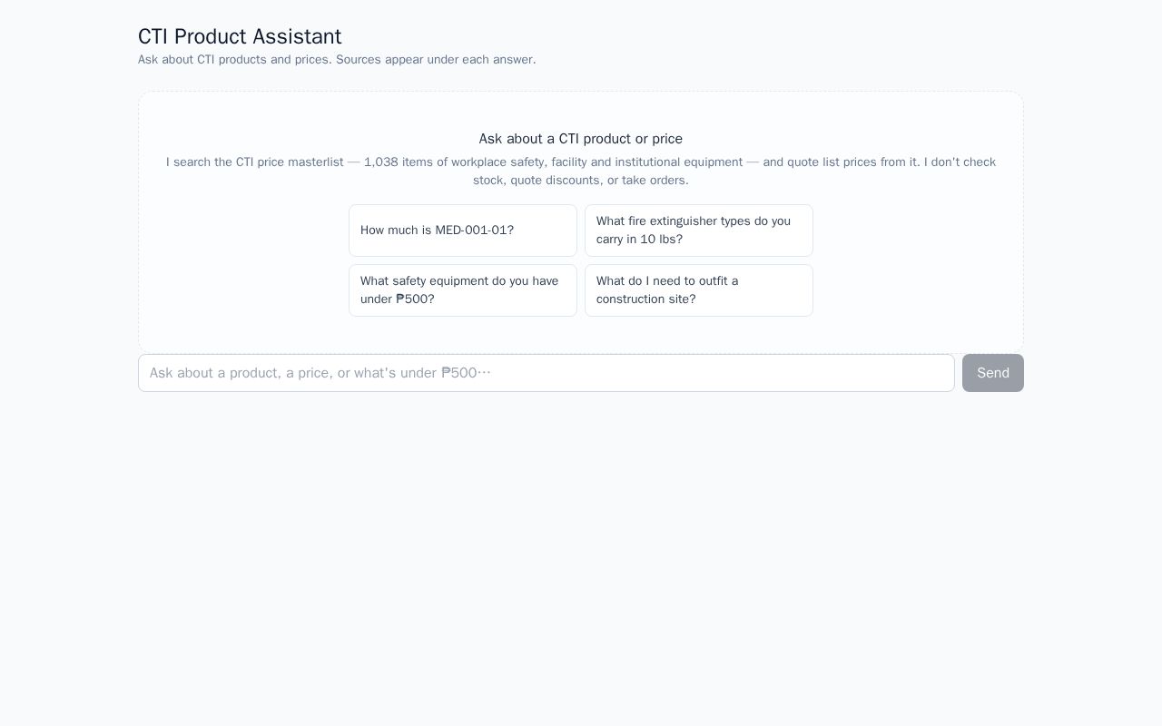 Preview of Cti Product Assistant