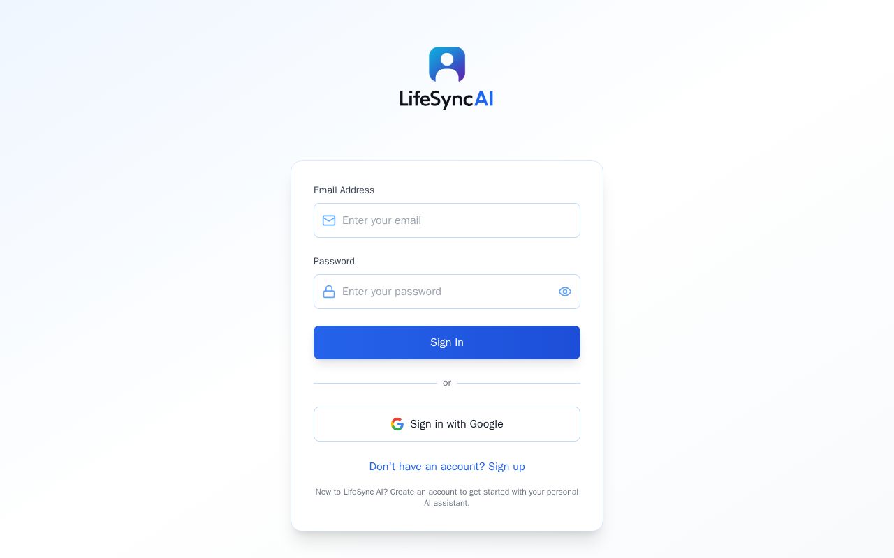 Preview of LifeSync AI