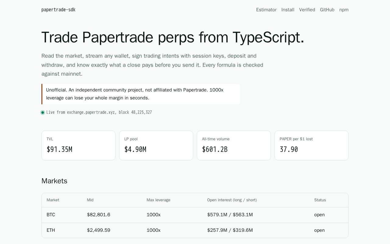 Preview of Papertrade Sdk