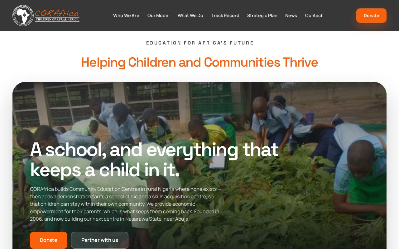 Preview of Corafrica Website