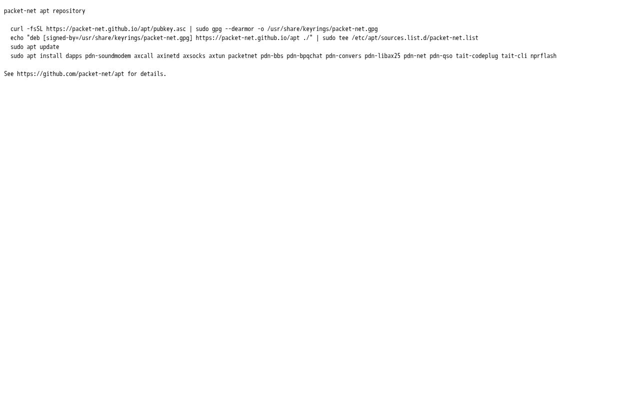 Preview of packet-net apt repository