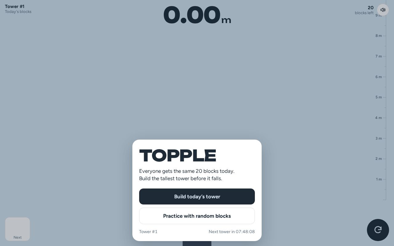 Preview of TOPPLE: today's tower