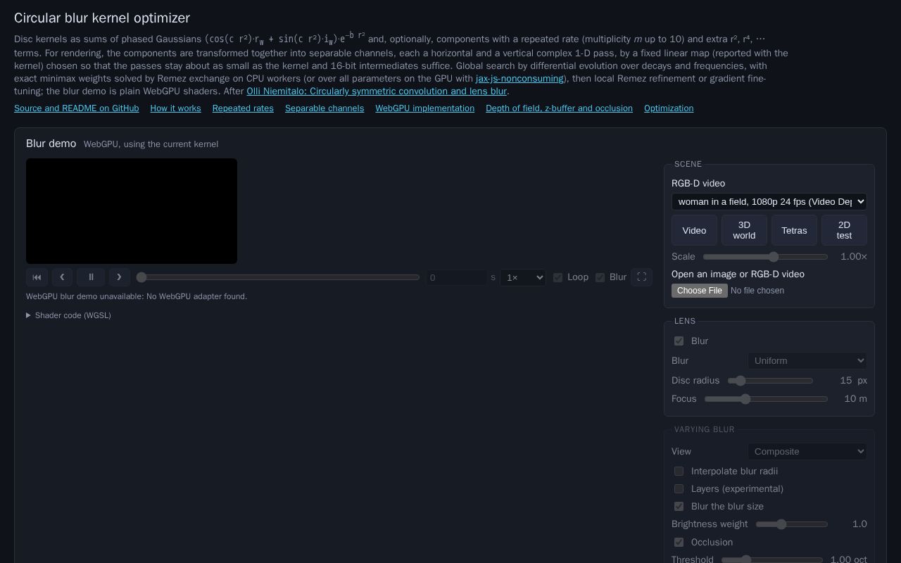 Preview of Circular blur kernel optimizer