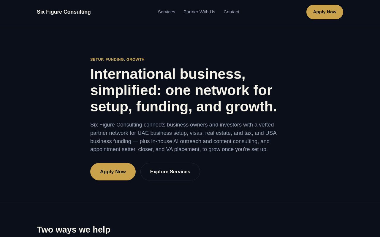 Preview of sixfigureconsulting new website