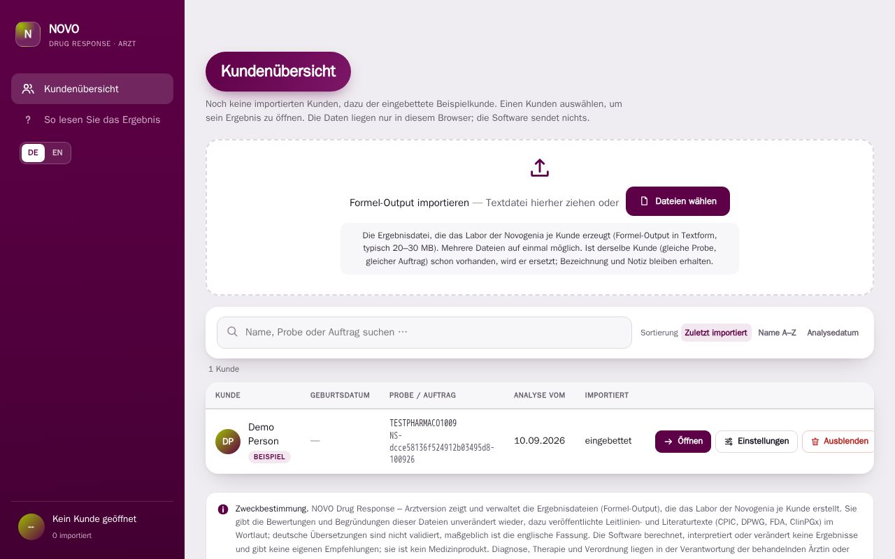 Preview of Novo Drug Response Arzt