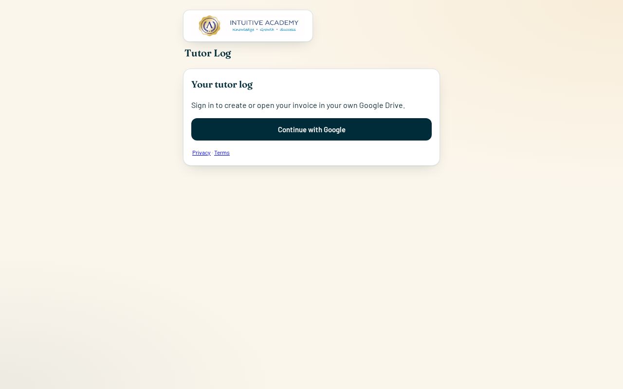 Preview of Intuitive Tutor Log