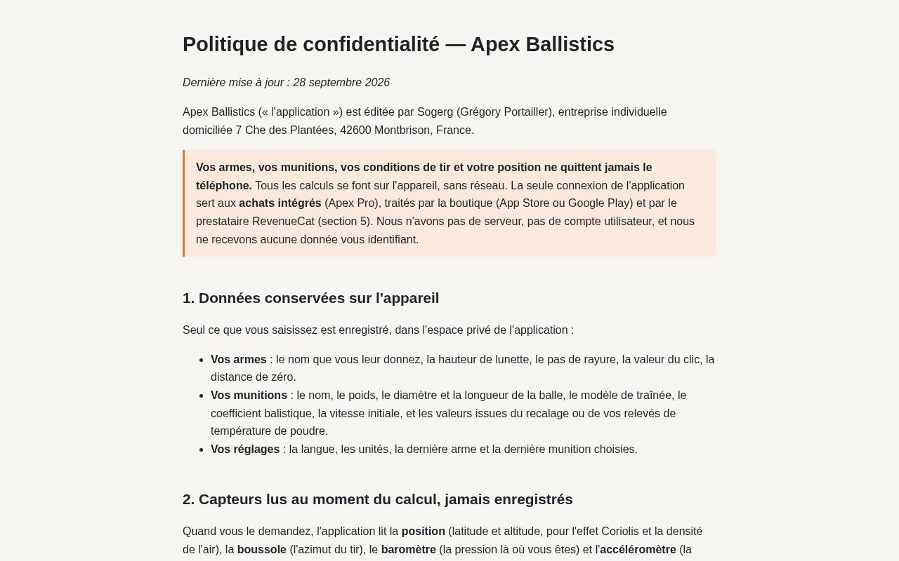 Preview of Apex Ballistics Legal