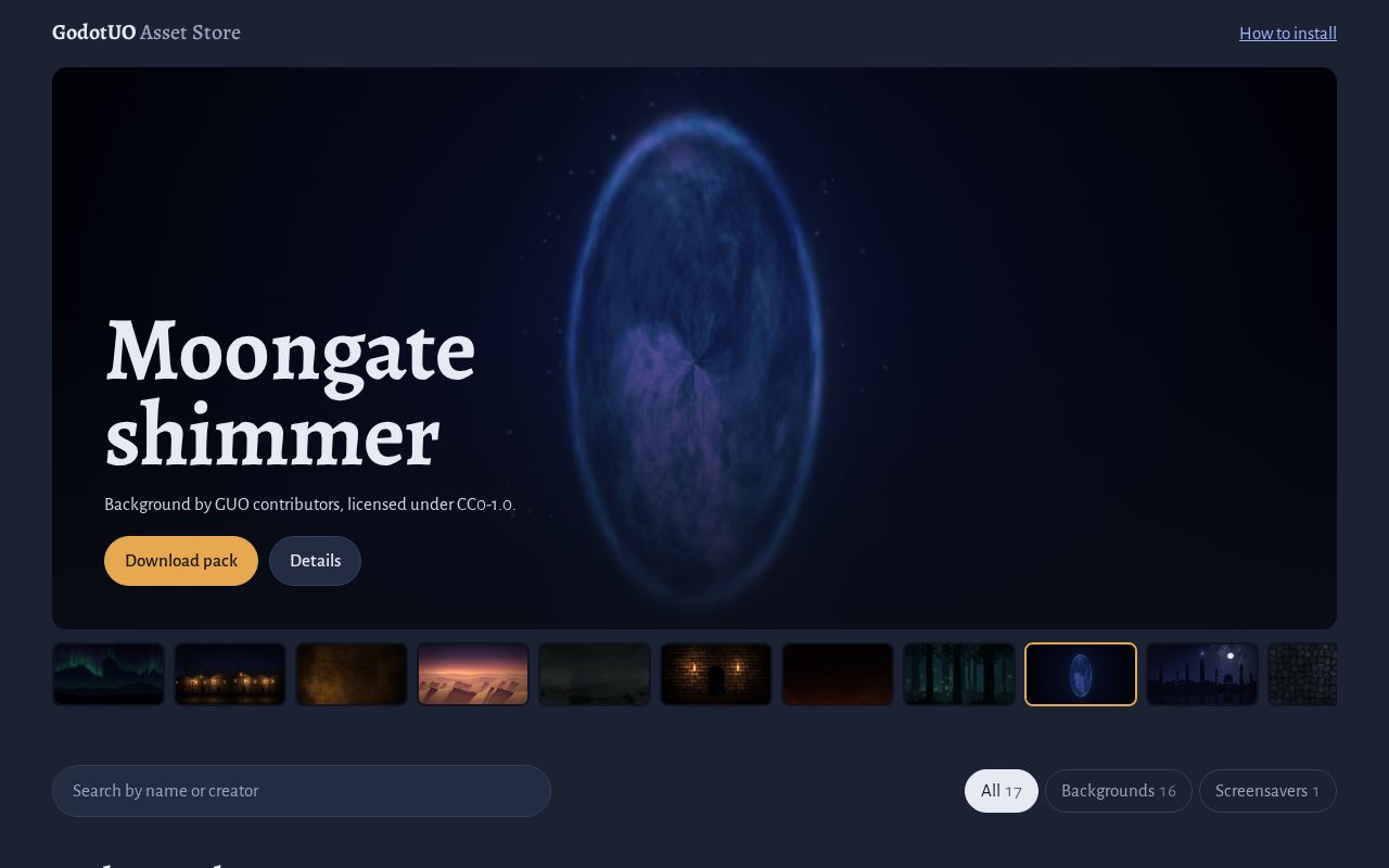 Preview of GodotUO Asset Store