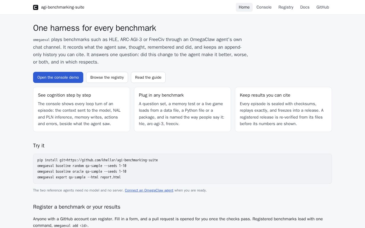 Preview of Agi Benchmarking Suite