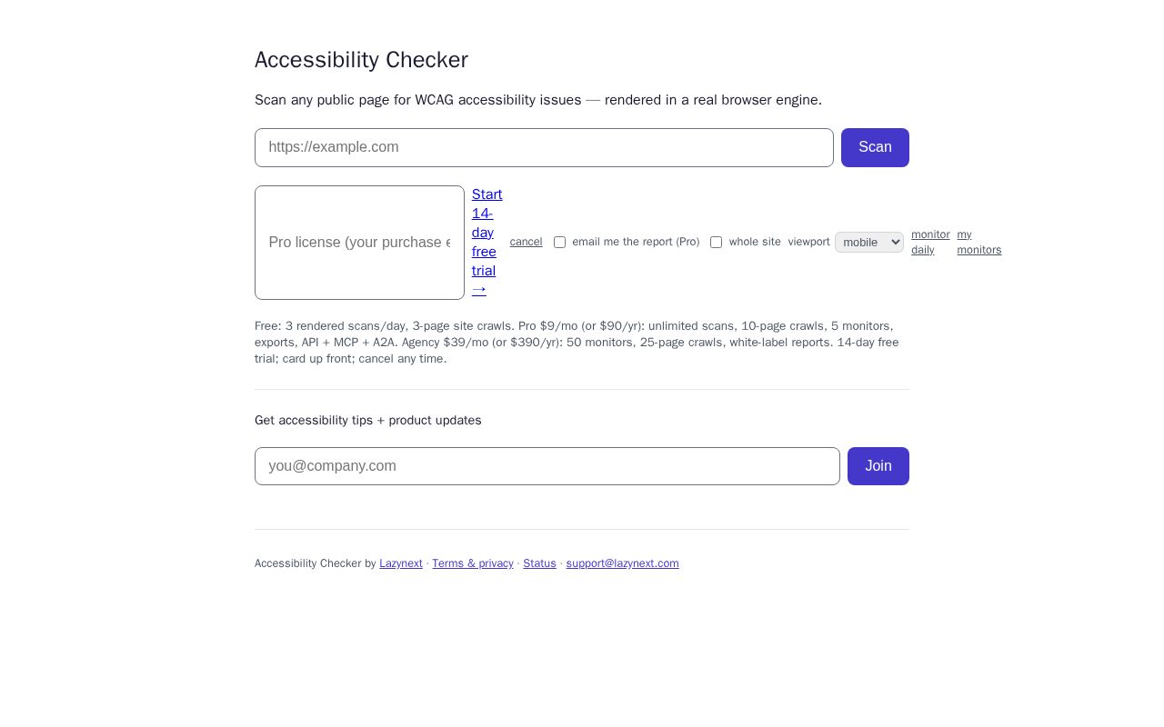 Preview of Accessibility Checker