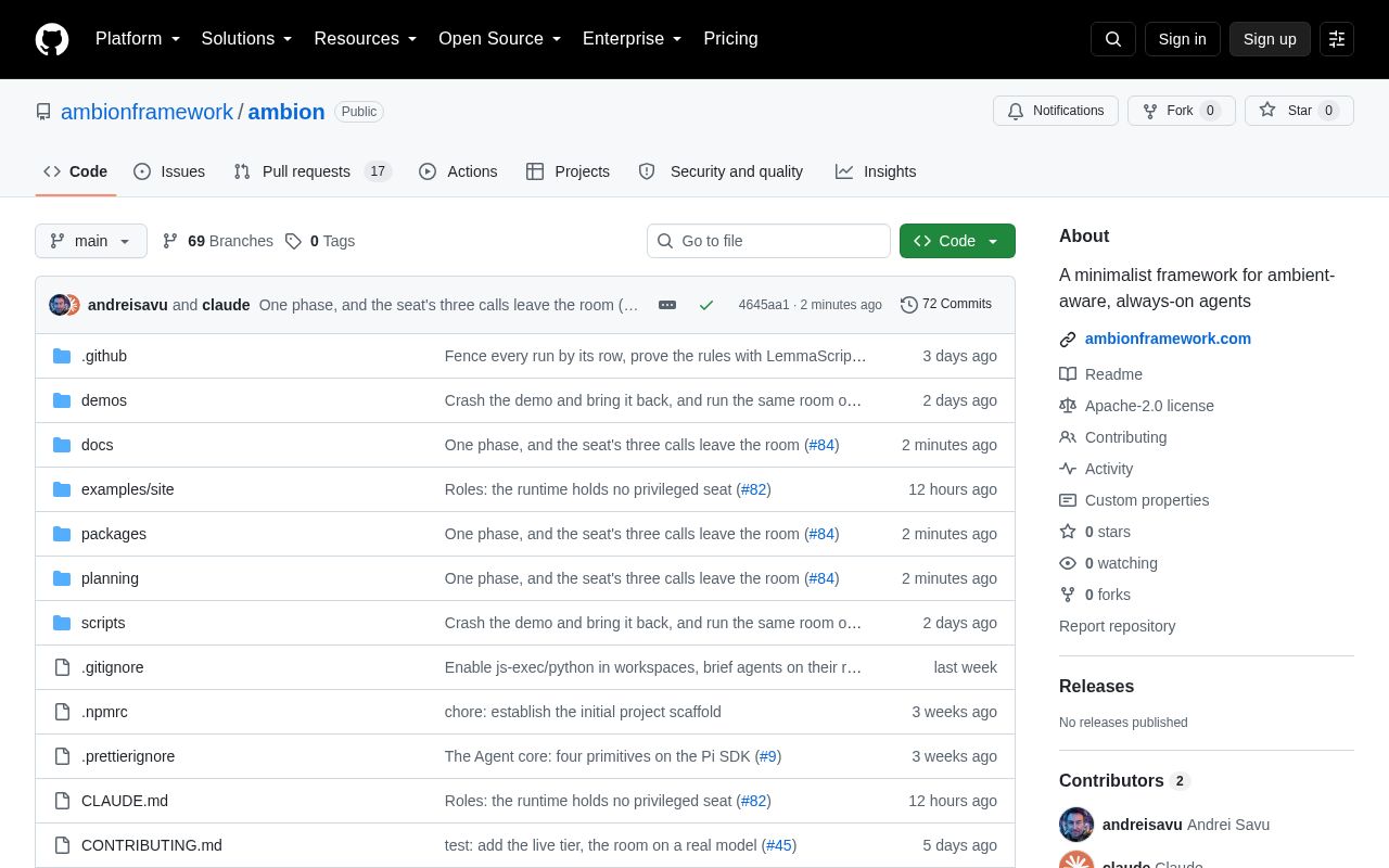 Preview of A minimalist framework for ambient-aware, always-on agents
