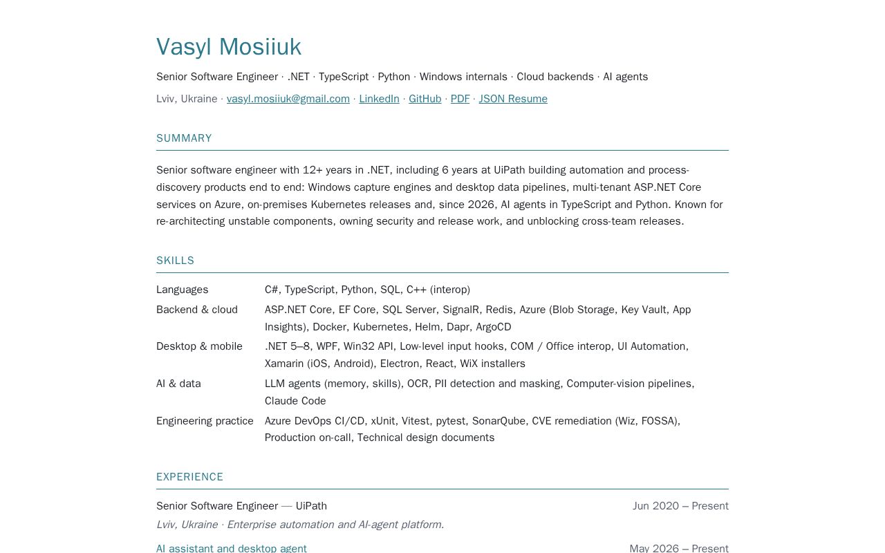 Preview of Vasyl Mosiiuk