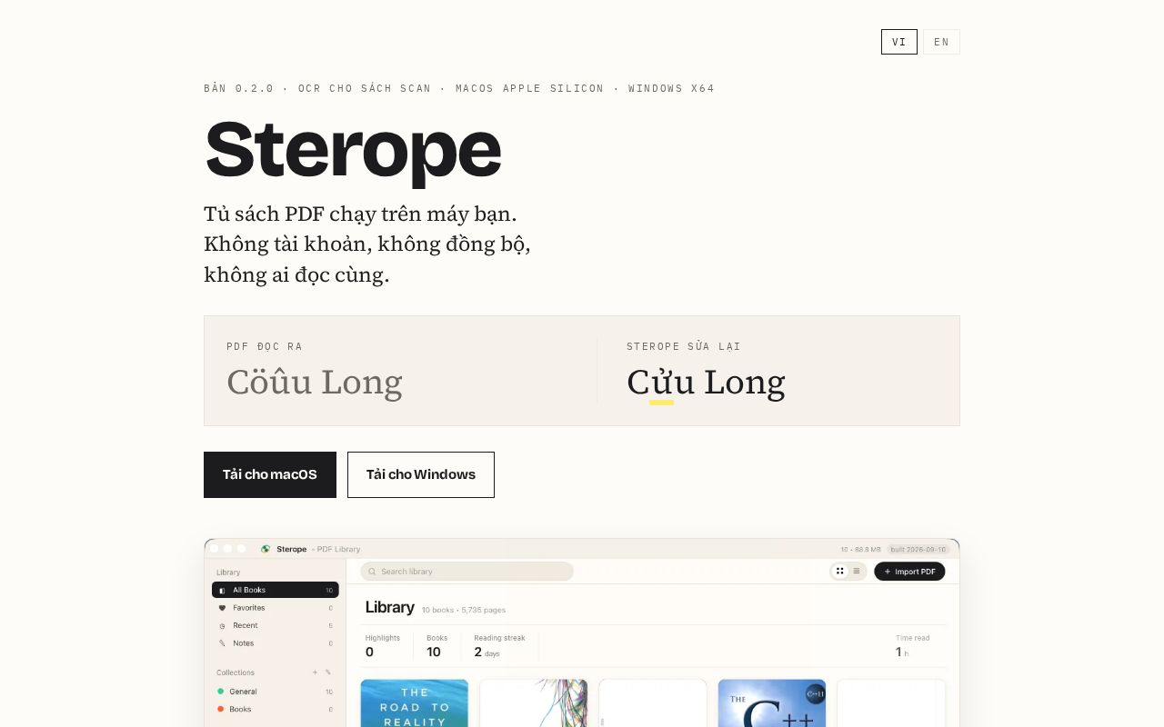 Preview of Bản cài đặt của Sterope
