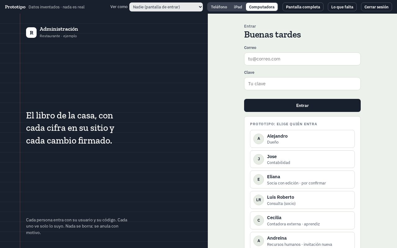 Preview of Prototipo app administrativa
