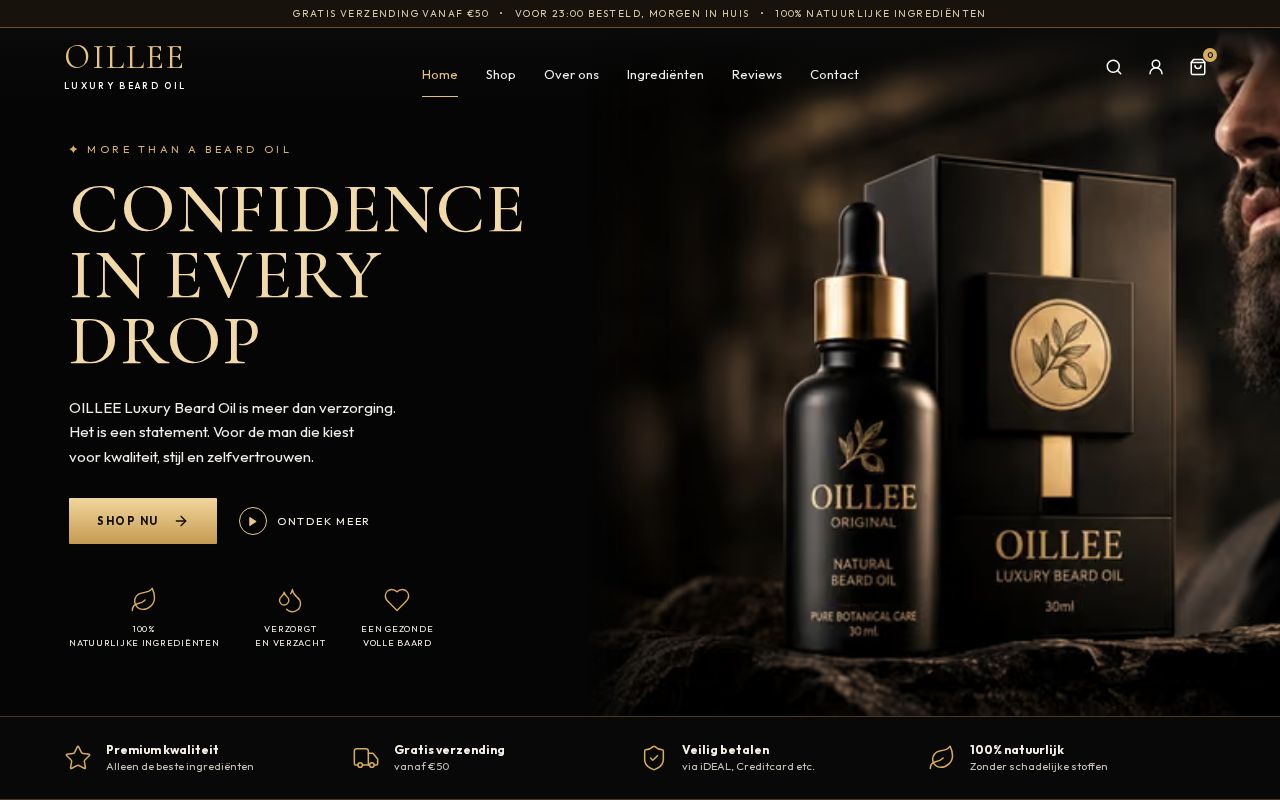 Preview of OILLEE Luxury Beard Oil website