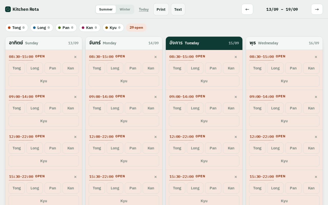 Preview of Kitchen Rota