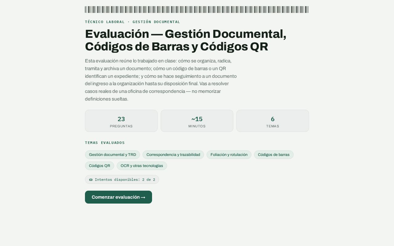 Preview of Evaluacion Gestion Documental