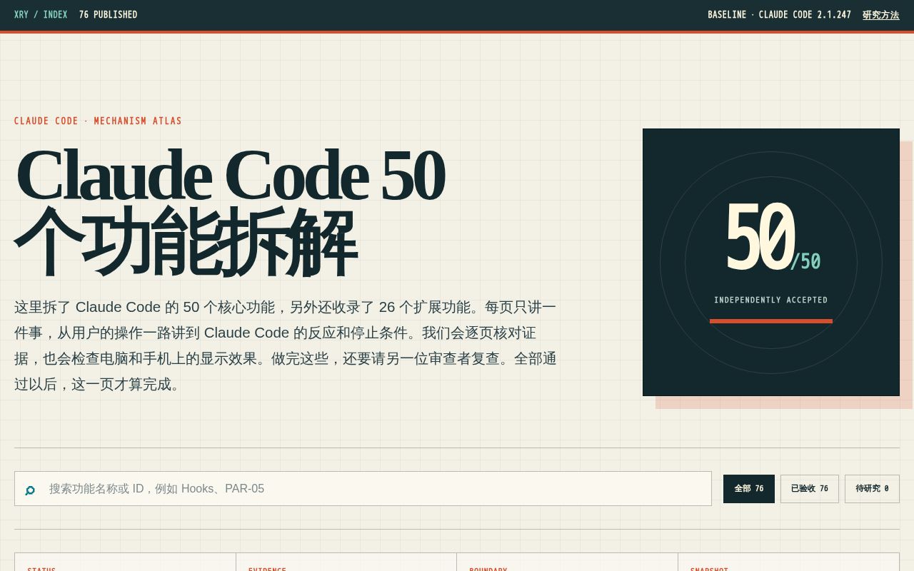 Preview of Evidence-backed Chinese mechanism atlas for Claude Code
