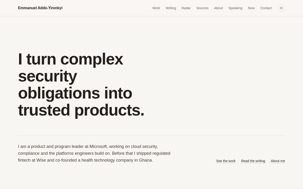 Preview of Product portfolio, case studies and writing.