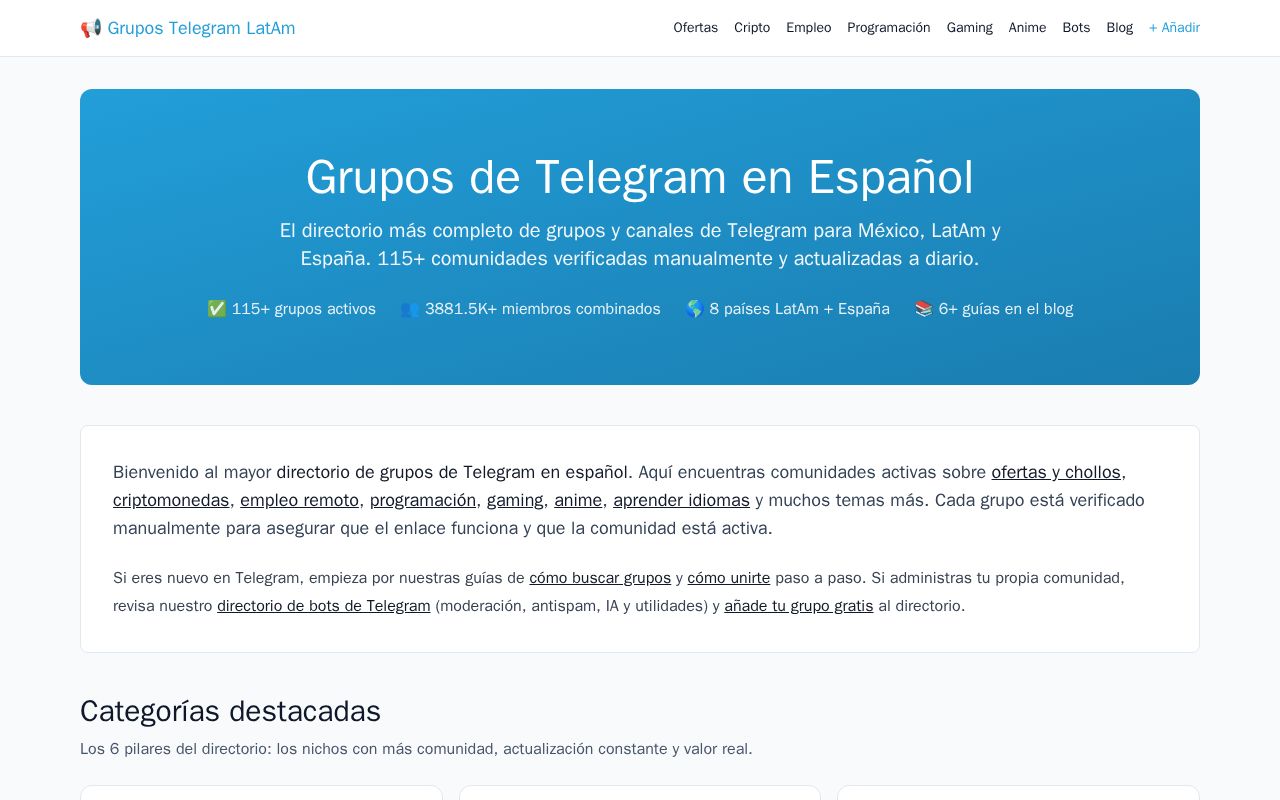 Preview of Grupos Telegram Latam
