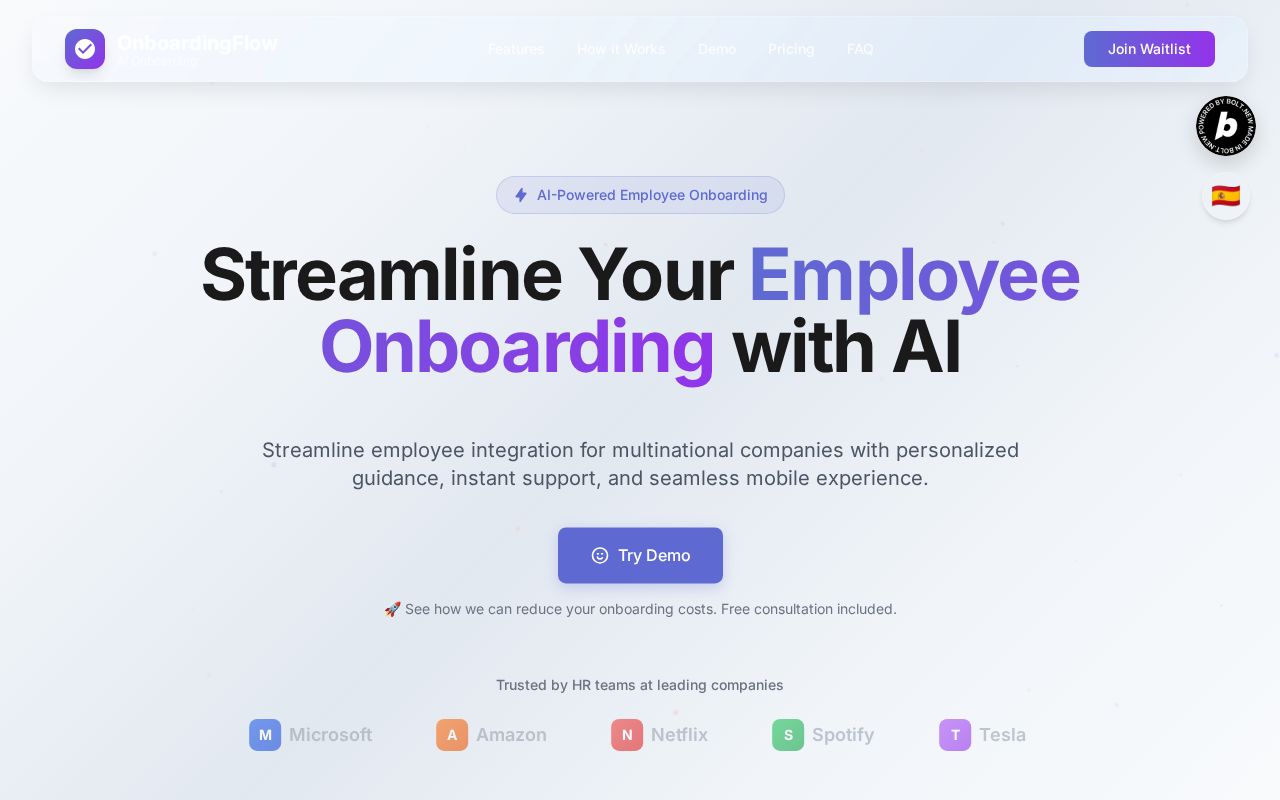 Preview of Onboarding Flow